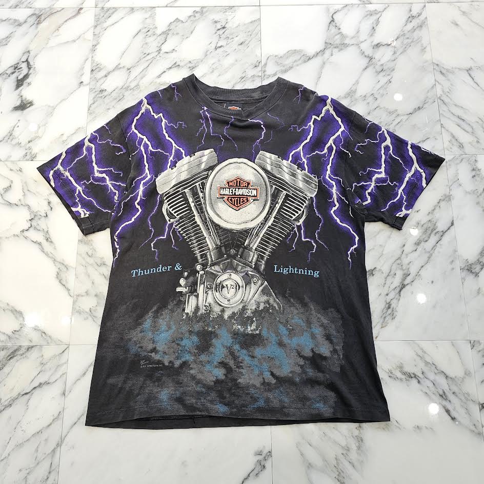 Vintage 90's Harley-Davidson "Thunder & Lightning" S/S Tee Size L 90's ハーレー・ダビットソン "サンダー&ライトニング" Tシャツ サイズL