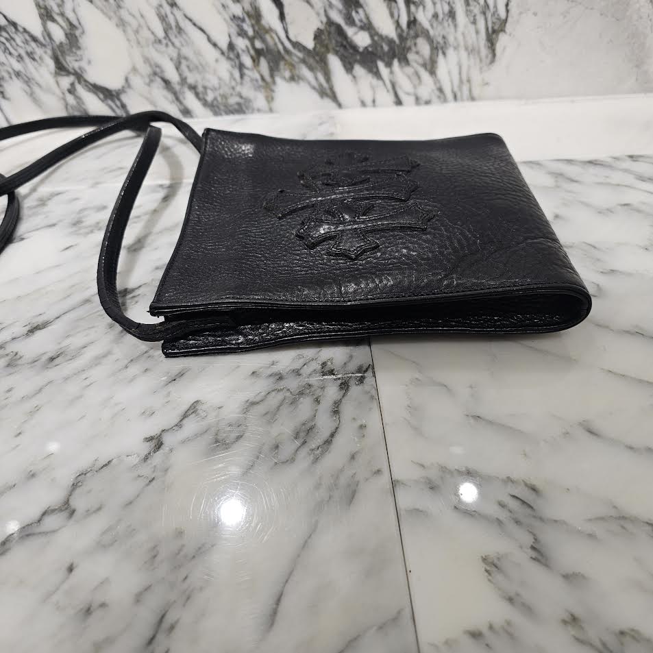 CHROME HEARTS Square Pocket 3 Cemetery Cross Leather Patch Shoulder Bag クロムハーツ スクエアポケット 3セメタリークロス レザーパッチ ショルダーバッグ