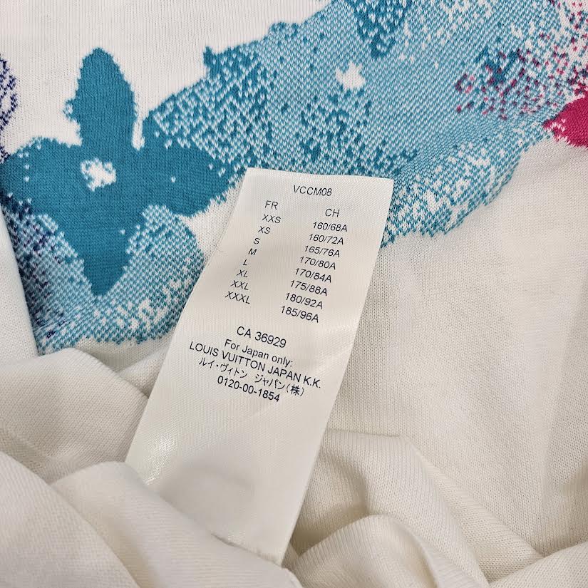 LOUIS VUITTON 2021SS White Multicolor Watercolor Monogram Tee 1A8QWB Size M ルイヴィトン ホワイトマルチカラー ウォーターカラー モノグラム Tシャツ サイズM