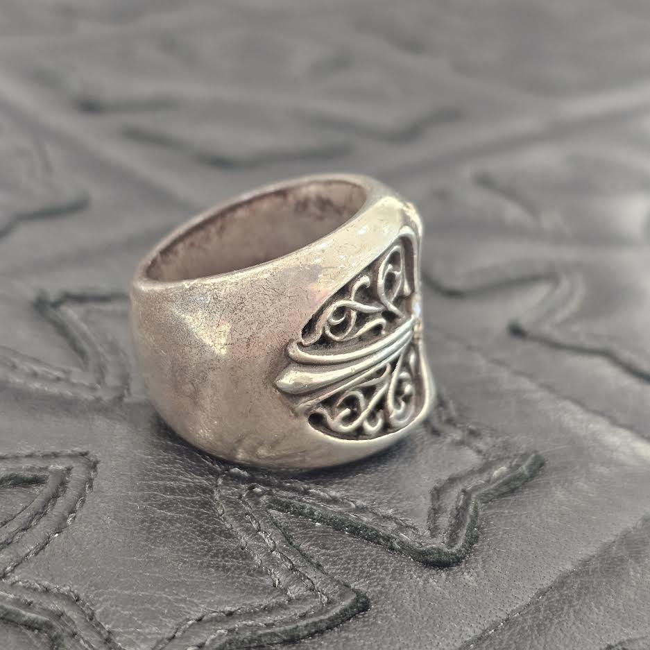 CHROME HEARTS Classic Oval Cross Ring 1 Diamond Size 25号 クロム