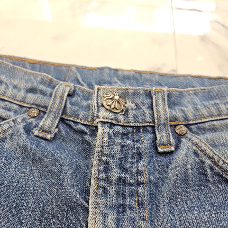 CHROME HEARTS × Levi's Body VNTG Cross Leather Patch Jeans Size 29