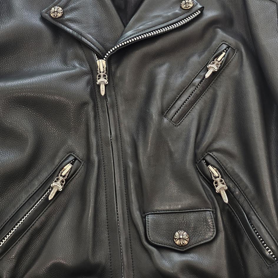 CHROME HEARTS JJ DEAN STAR CUSTOM Riders Leather Jacket Size M クロムハーツ JJディーン スターカスタム ライダース レザージャケット サイズM