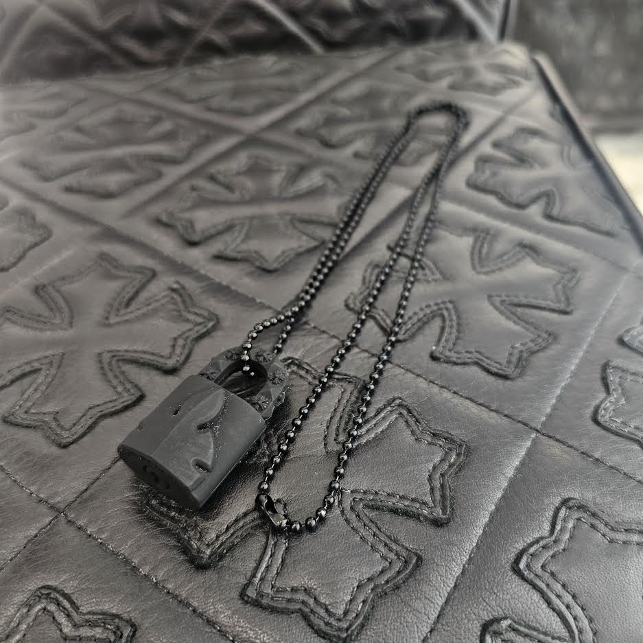 CHROME HEARTS 2023SS PADLOCK Flare Knee Silicon Rubber Necklace クロムハーツ パドロック フレアニー シリコンラバー ネックレス