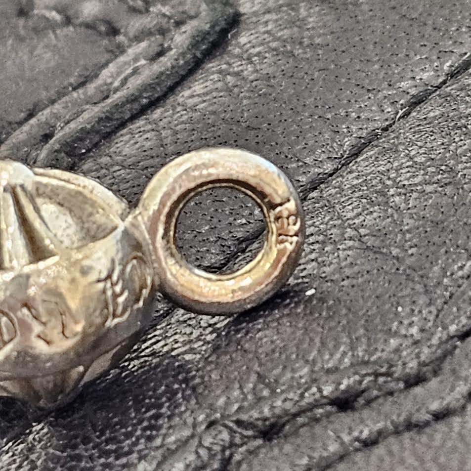 CHROME HEARTS 18K WG BANDED PLUS BEAD MD Pendant Top クロムハーツ 18K ホワイトゴールド バンデッドプラス ビーズミディアム ペンダントトップ