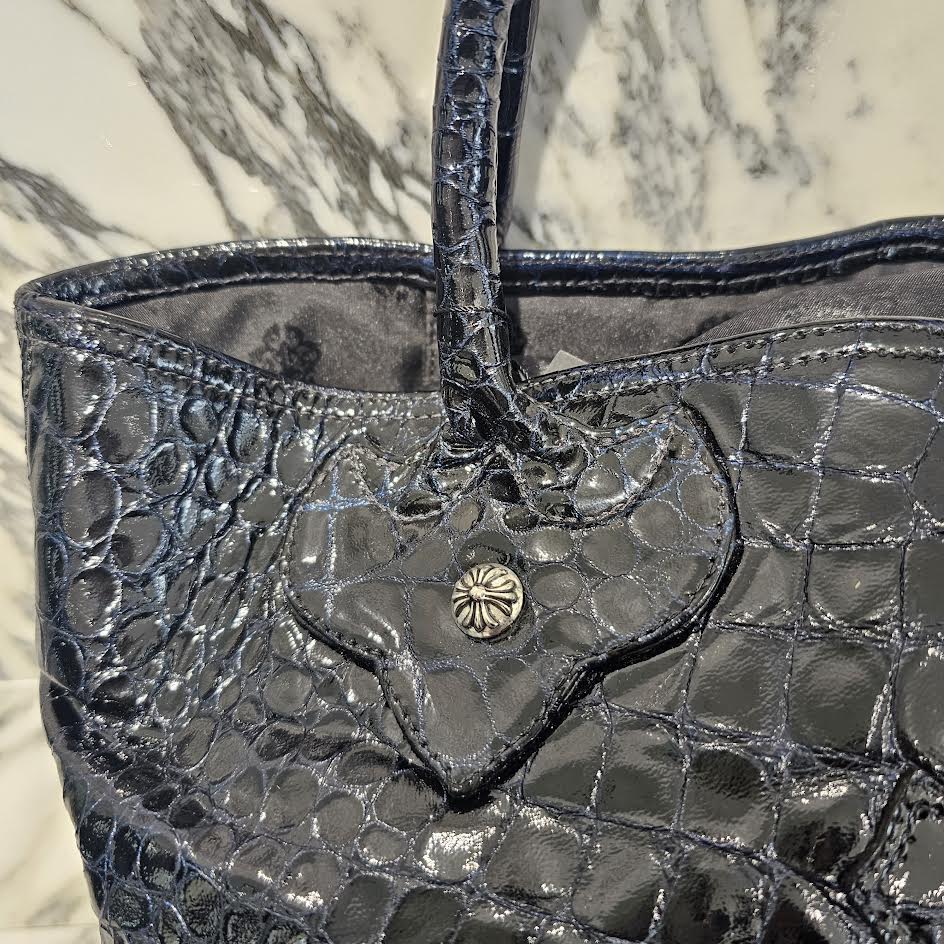 CHROME HEARTS FS Alligator Patent Leather Cross Patch Tote Bag クロムハーツ FS アリゲーター パテントレザー クロスパッチ トートバッグ