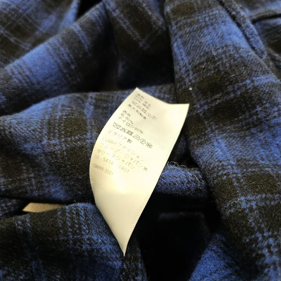 CELINE 2022AW Check Flannel Wool Shirt 2C574994R Size 42 セリーヌ チェック フランネル ウール 長袖シャツ サイズ42