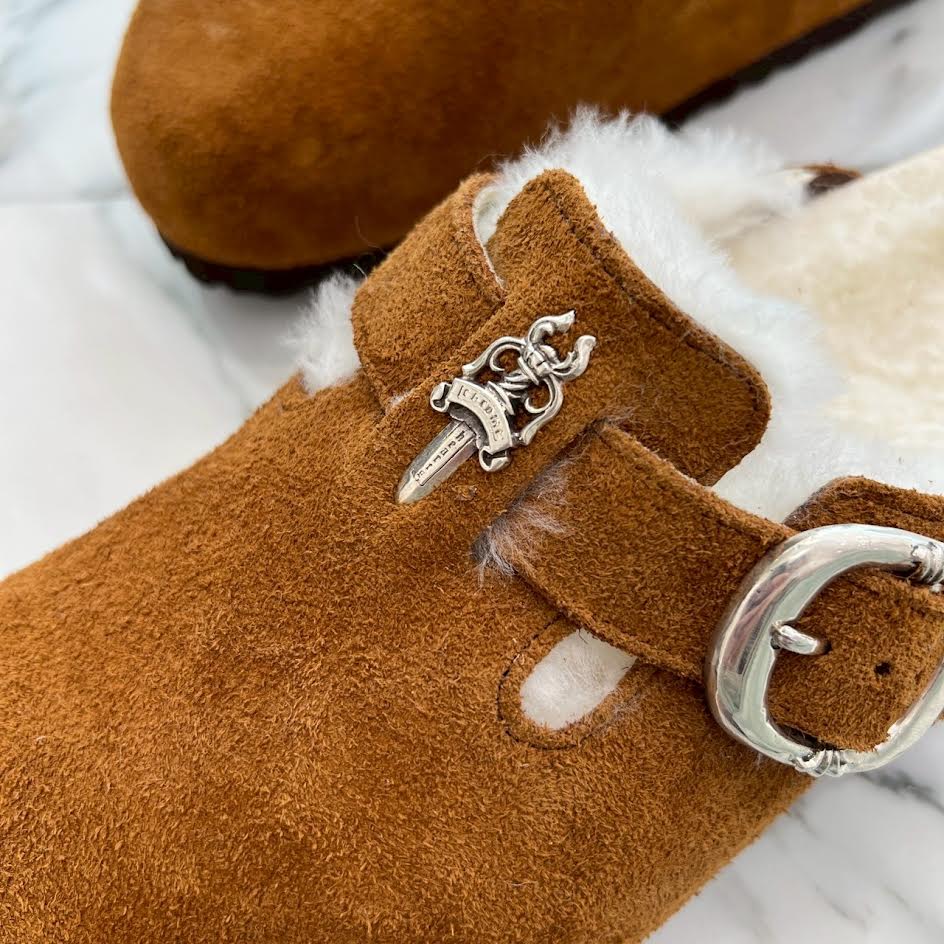 CHROME HEARTS × BIRKENSTOCK Boston Limited Silver Dagger Suede Leather Sandals Size 42(27cm) クロムハーツ × ビルケンストック ボストン限定 シルバーダガー装飾 スエードレザー サンダル サイズ42(27cm)