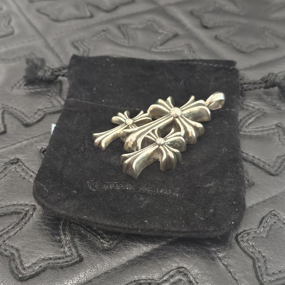 CHROME HEARTS Triple Cross Necklace Pendant Top クロムハーツ トリプルクロス ネックレス ペンダントトップ