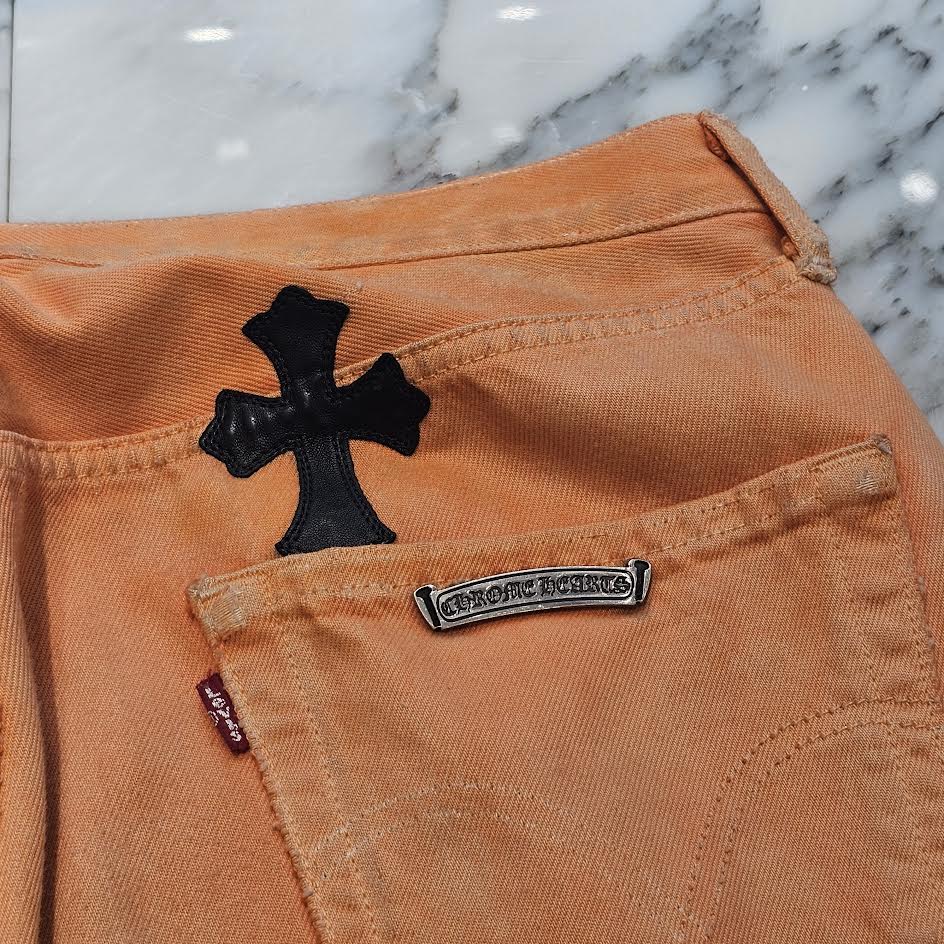CHROME HEARTS × GALLERY DEPT. Levi's Body VNTG Cross Leather Patch Denim Pants Size 34 クロムハーツ × ギャラリーデプト リーバイスボディ ヴィンテージ クロスレザーパッチ デニムパンツ サイズ34