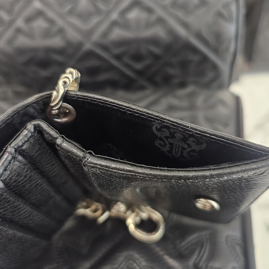 CHROME HEARTS TV MAN 1 Clip Classic Chain Leather Wallet クロム