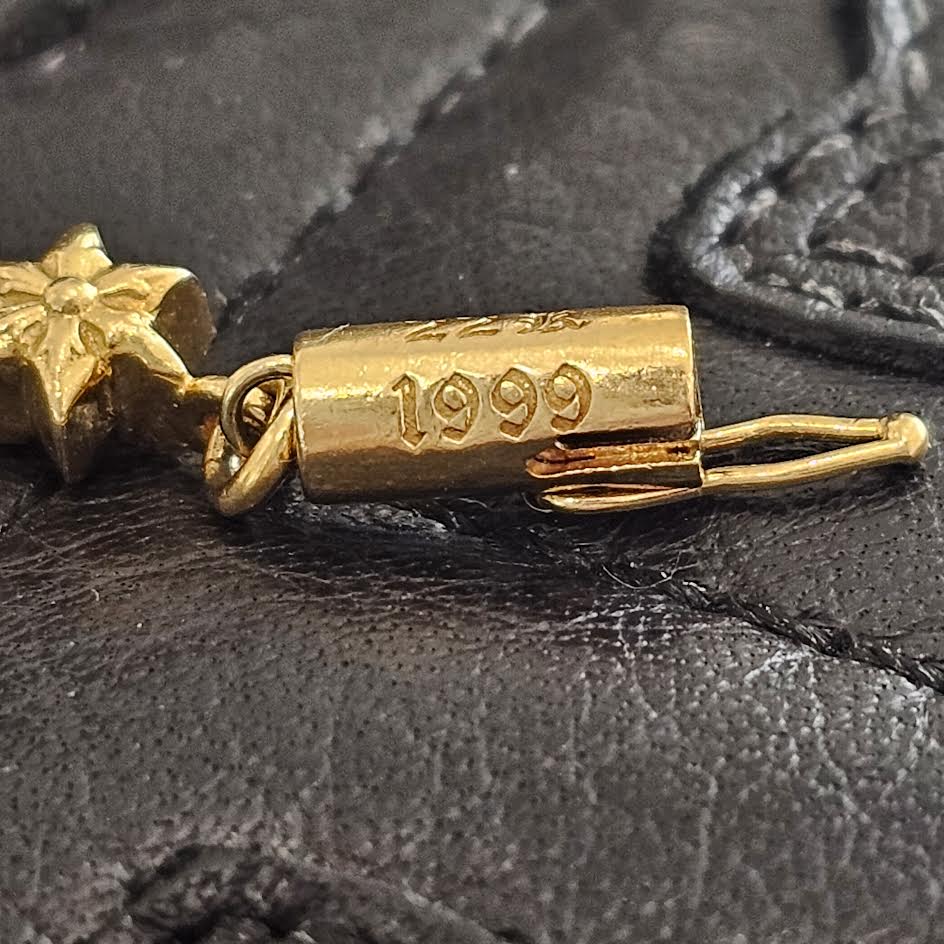 CHROME HEARTS 22K Tiny Star Cross Chain Bracelet 14 LINK クロムハーツ 22K タイニースタークロス チェーン ブレスレット 14リンク