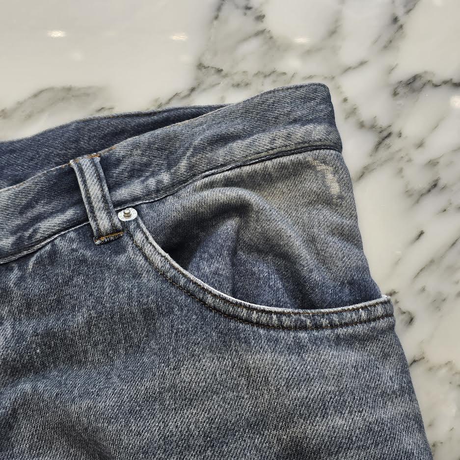 BALENCIAGA 2021AW Trompe L Oeil Jeans Wide Sweat Pants 675336 TLV86 Size M バレンシアガ トロンプルイユ ジーンズ転写 ワイドスウェットパンツ サイズM