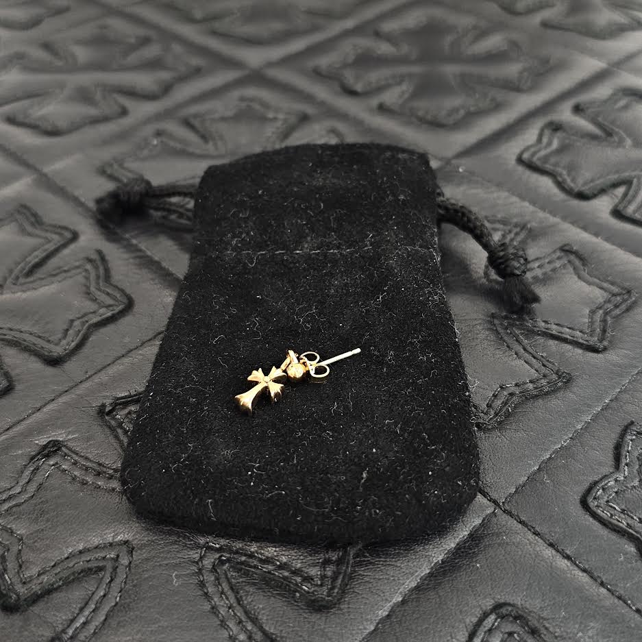 CHROME HEARTS 22K BABY FAT CROSS Earring クロムハーツ 22K ベイビーファットクロス ピアス