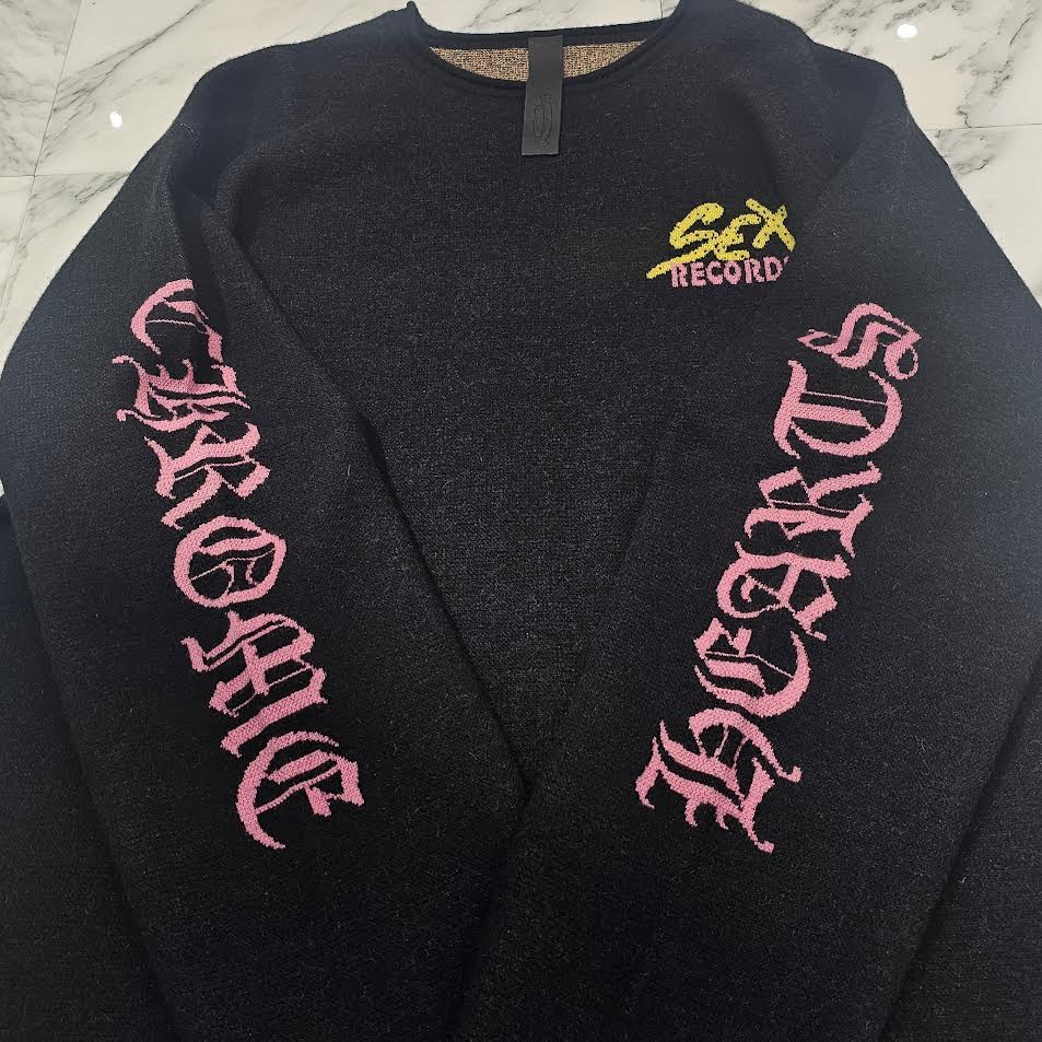 CHROME HEARTS × MATTY BOY Y NOT SEX RECORDS Cashmere Knit Sweater Size M クロムハーツ × マッティボーイ ワイノット セックスレコーズ カシミヤ ニットセーター サイズM