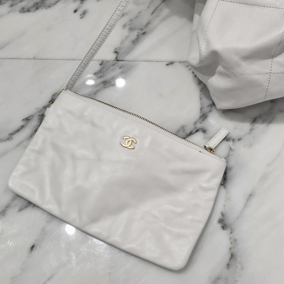 CHANEL 22 Matelasse Caviar Skin Chain Shoulder Bag シャネル 22 マトラッセ キャビアスキン チェーン ショルダーバッグ