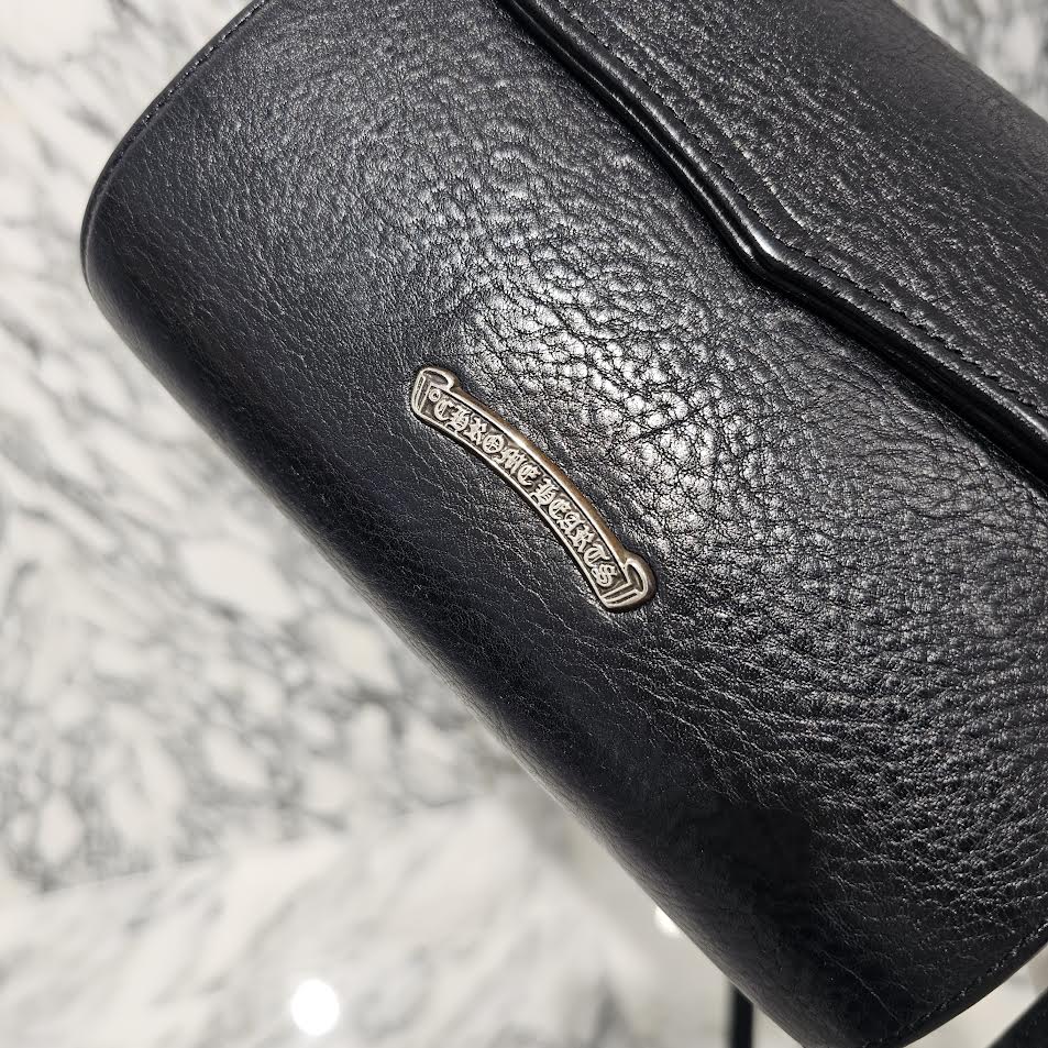 CHROME HEARTS DOG ADAMS BS FLARE Leather Shoulder Hand Bag クロムハーツ ドッグアダムズ BSフレア レザー ショルダー ハンドバッグ