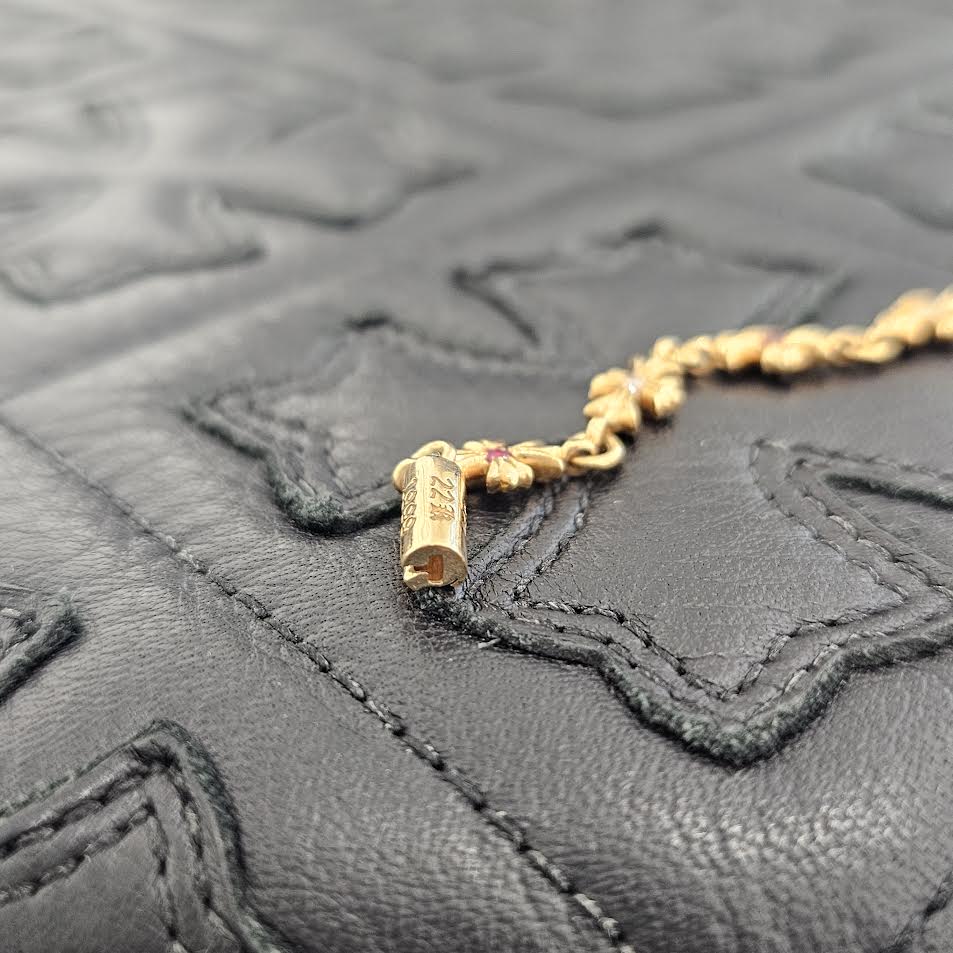 CHROME HEARTS 22K Tiny E Pave Diamond × Ruby CH Plus Bracelet 12 LINK クロムハーツ 22K タイニーE パヴェダイヤモンド × ルビー CHプラス ブレスレット 12リンク