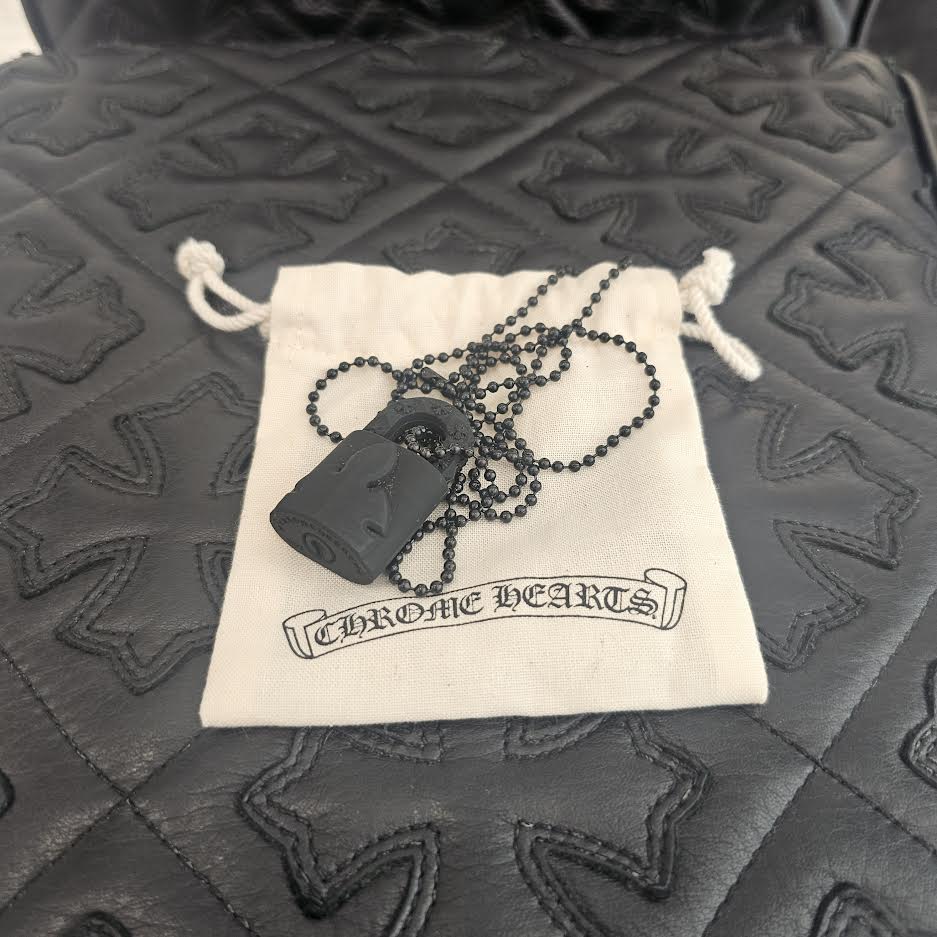 CHROME HEARTS 2023SS PADLOCK Flare Knee Silicon Rubber Necklace クロムハーツ パドロック フレアニー シリコンラバー ネックレス