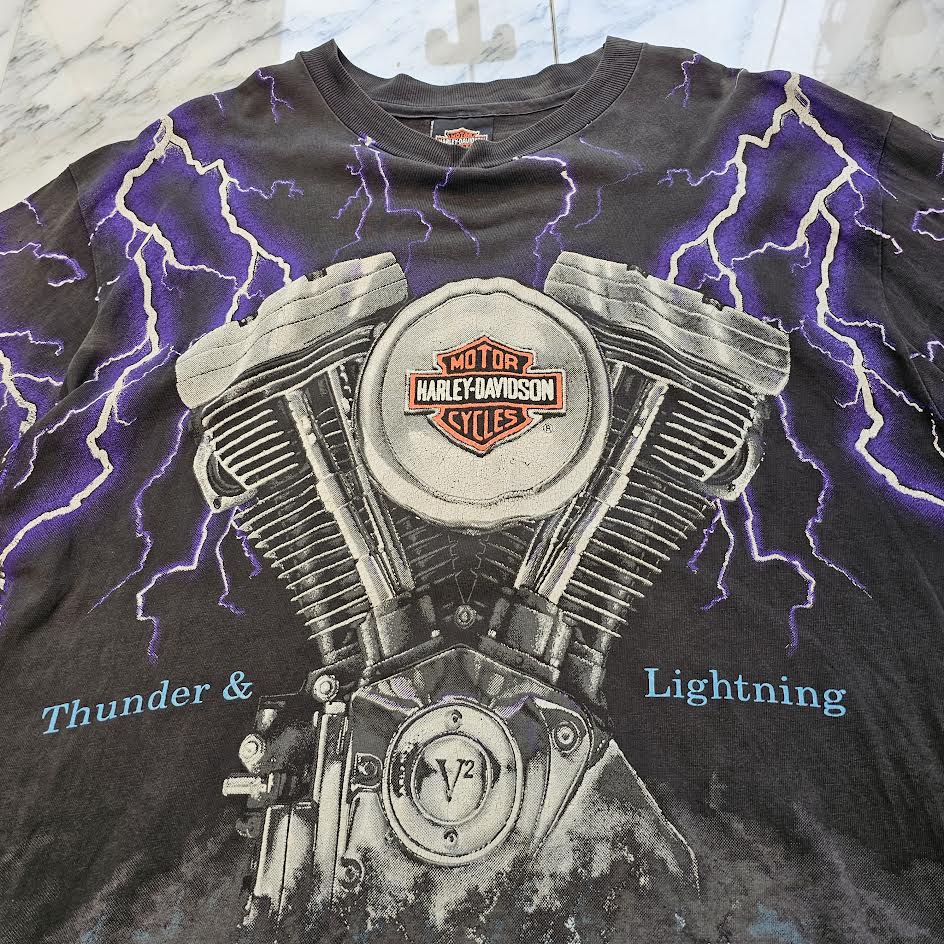 Vintage 90's Harley-Davidson "Thunder & Lightning" S/S Tee Size L 90's ハーレー・ダビットソン "サンダー&ライトニング" Tシャツ サイズL