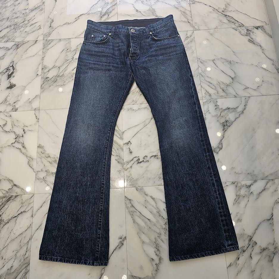 CHROME HEARTS Cross Ball Button Wide Flare Denim Pants Size 38 クロムハーツ クロスボールボタン ワイドフレア デニムパンツ サイズ38