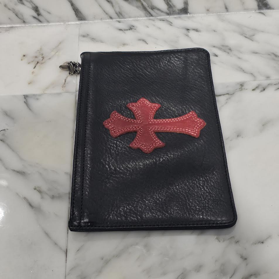 CHROME HEARTS Cross Leather Patch ZPR CHNG PURSE クロムハーツ クロスレザーパッチ ラウンドジップ チェンジパース
