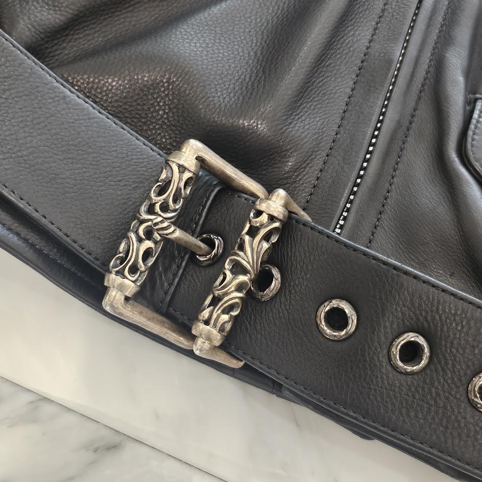 CHROME HEARTS JJ DEAN STAR CUSTOM Riders Leather Jacket Size M クロムハーツ JJディーン スターカスタム ライダース レザージャケット サイズM