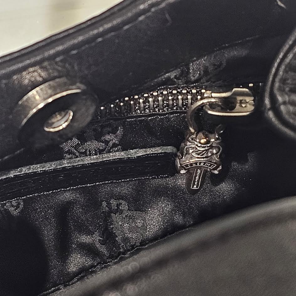 CHROME HEARTS JJ Dean Mini Leather Riders Hand Bag クロムハーツ JJ ディーン ミニレザー ライダース ハンドバッグ