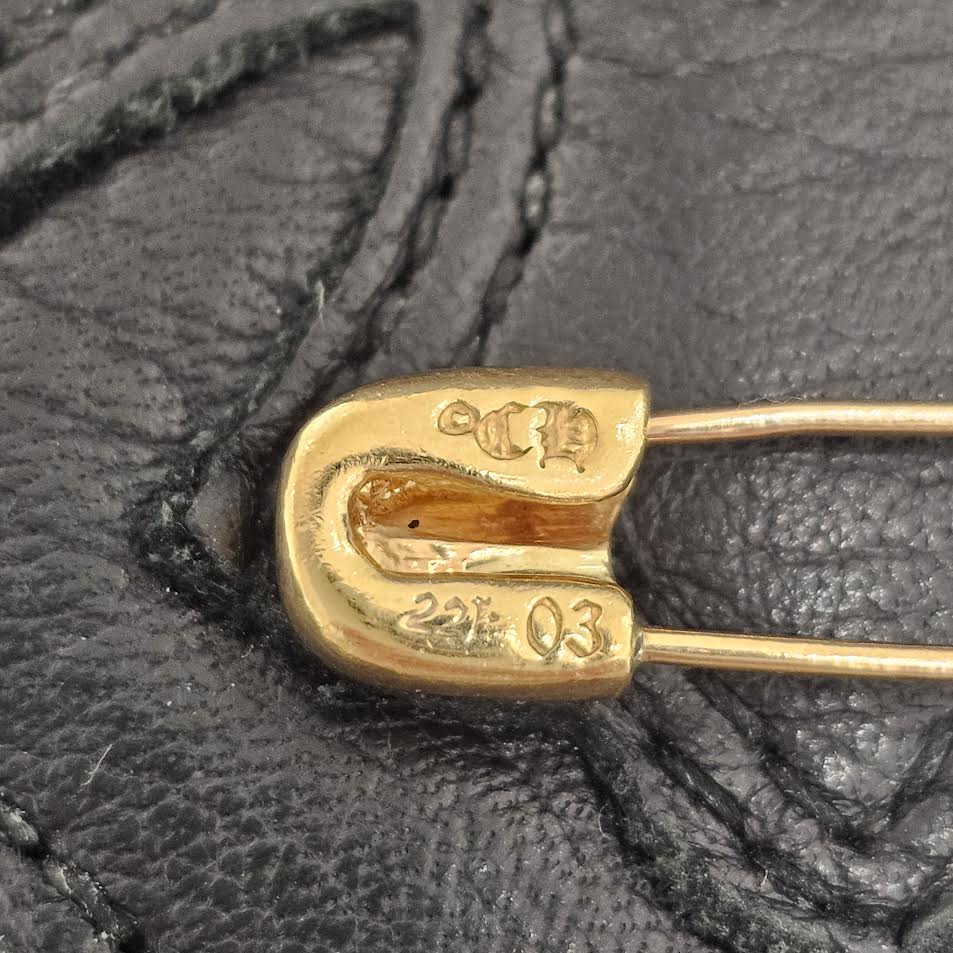 CHROME HEARTS 22K Safety Pin 1 Pave Diamond クロムハーツ 22K セーフティ ピン 1 パヴェ ダイヤモンド