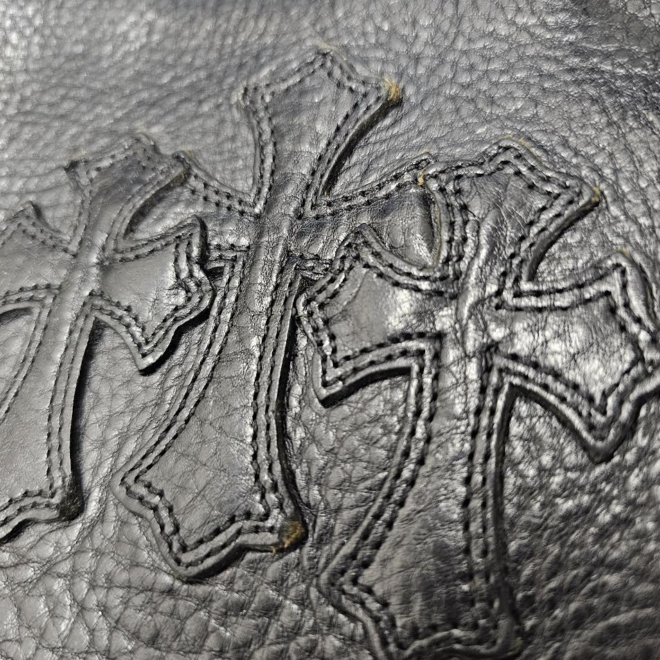 CHROME HEARTS Square Pocket 3 Cemetery Cross Leather Patch Shoulder Bag クロムハーツ スクエアポケット 3セメタリークロス レザーパッチ ショルダーバッグ
