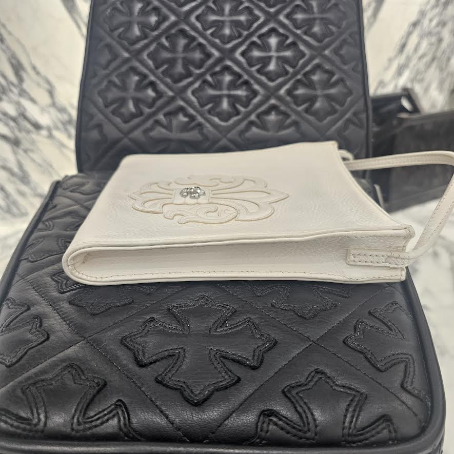 CHROME HEARTS BS Flare Square Pocket Leather Shoulder Bag クロムハーツ BSフレア スクエアポケット レザー ショルダーバッグ