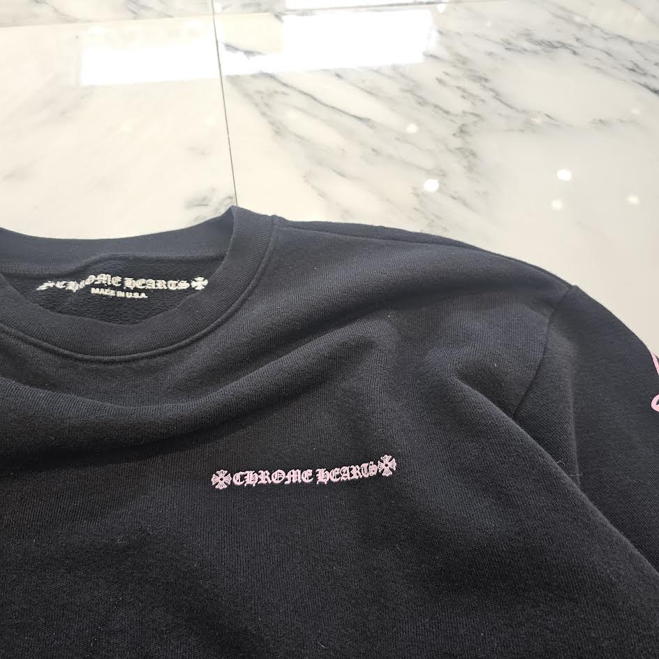 CHROME HEARTS × MATTY BOY Floral Cross USA Arch Logo Crewneck