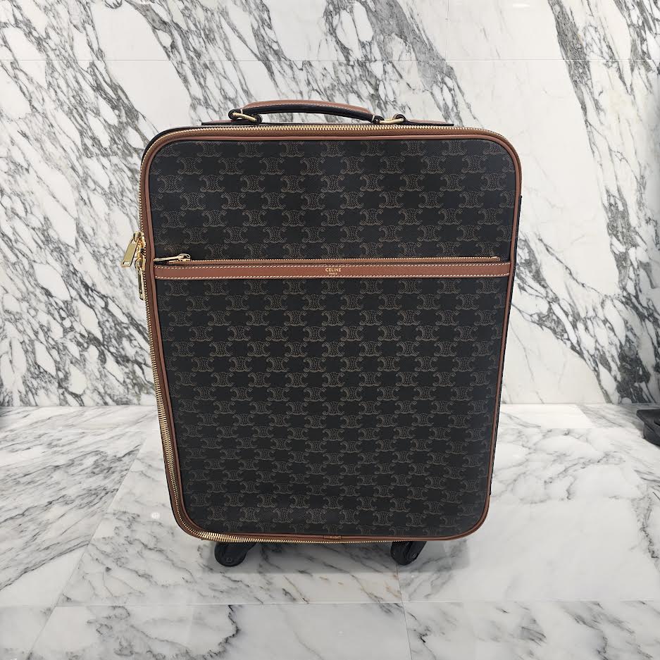 CELINE 2025SS Small Trolley / Triomphe Canvas & Calfskin 4M1972CZJ.04LU セリーヌ スモールトロリー / トリオンフキャンバス&カーフスキン キャリーケース