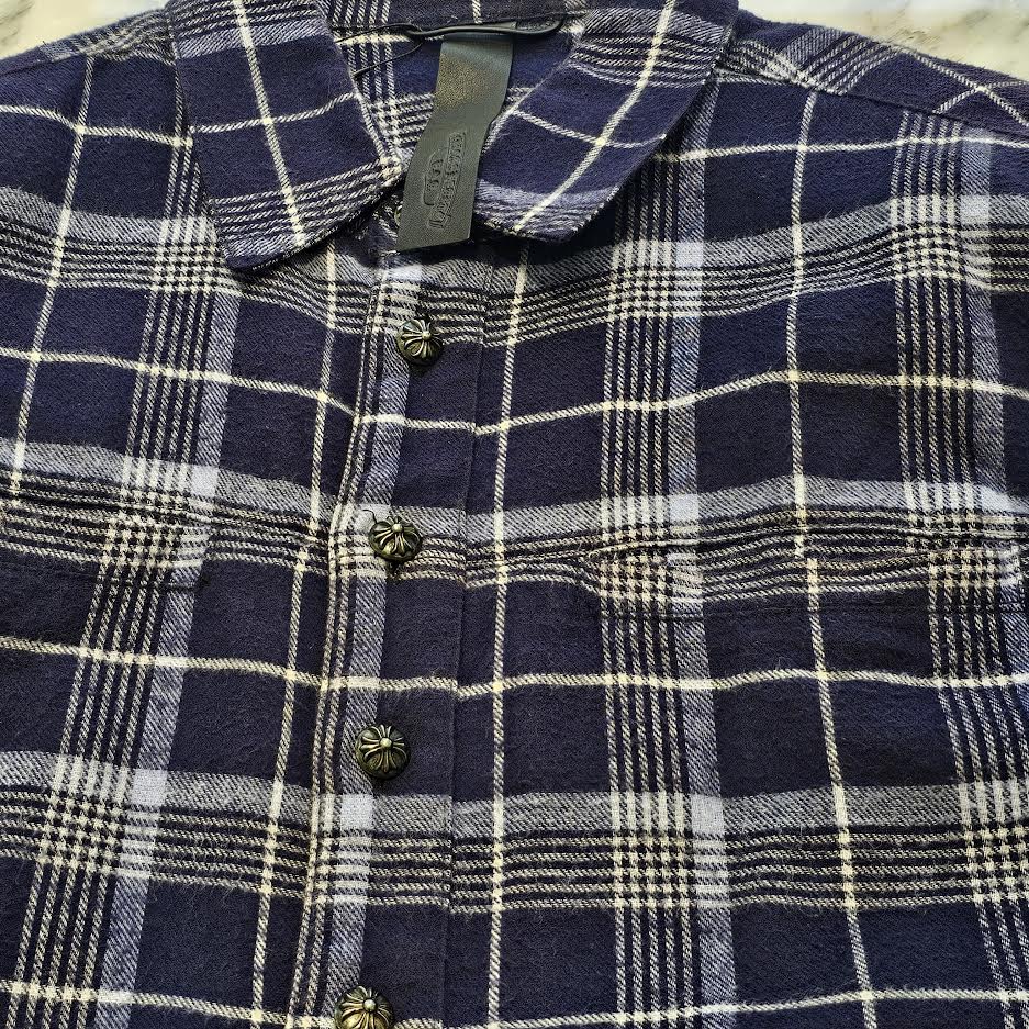 CHROME HEARTS Y NOT Loose Ends Check Shirt Size M クロムハーツ ワイノット ルーズエンド チェックシャツ サイズM