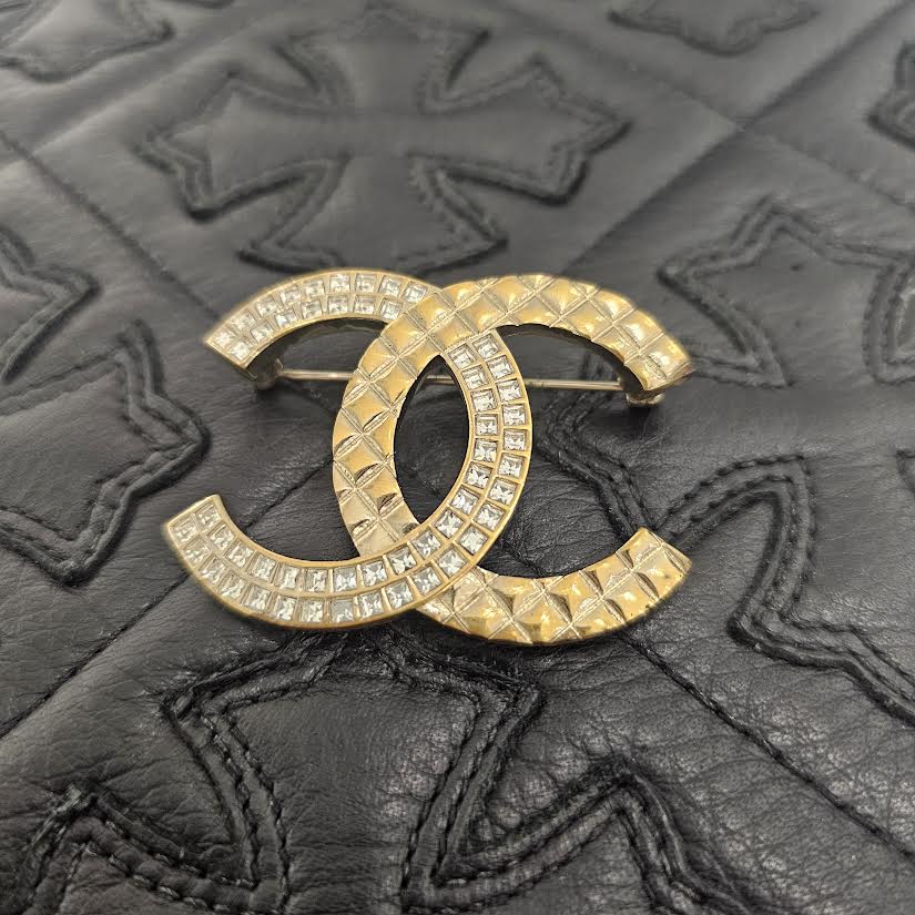 CHANEL 2017AW B17 Coco Mark Rhinestone Brooch シャネル B17 ココマーク ラインストーン ブローチ