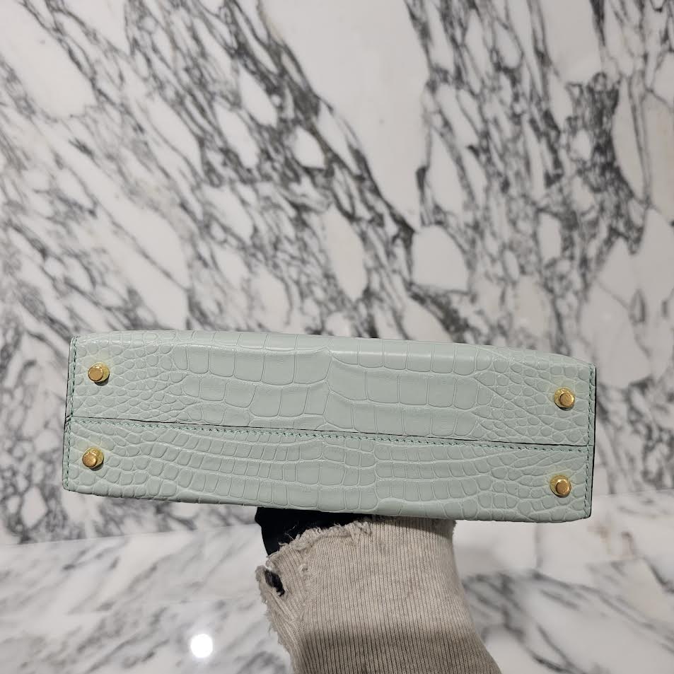 HERMES Mini Kelly 2 "Vert Dieu（6U）" Alligator Matte Hand Bag B刻印 エルメス ミニケリー2 "ヴェールデュー（6U）"  アリゲーターマット ハンドバッグ