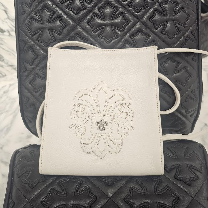 CHROME HEARTS BS Flare Square Pocket Leather Shoulder Bag クロムハーツ BSフレア スクエアポケット レザー ショルダーバッグ