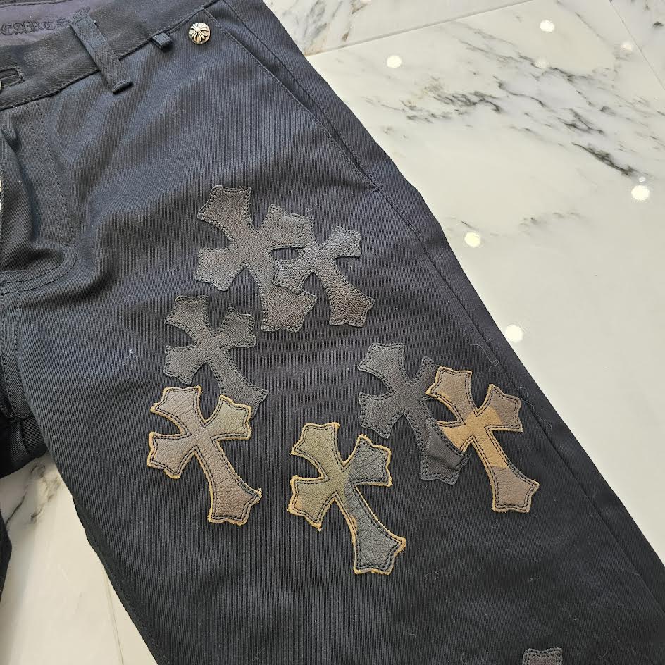 CHROME HEARTS Camouflage Cemetery Leather Cross Patch Chino Pants Size 28 クロムハーツ カモフラージュ セメタリー レザークロスパッチ チノパンツ サイズ28