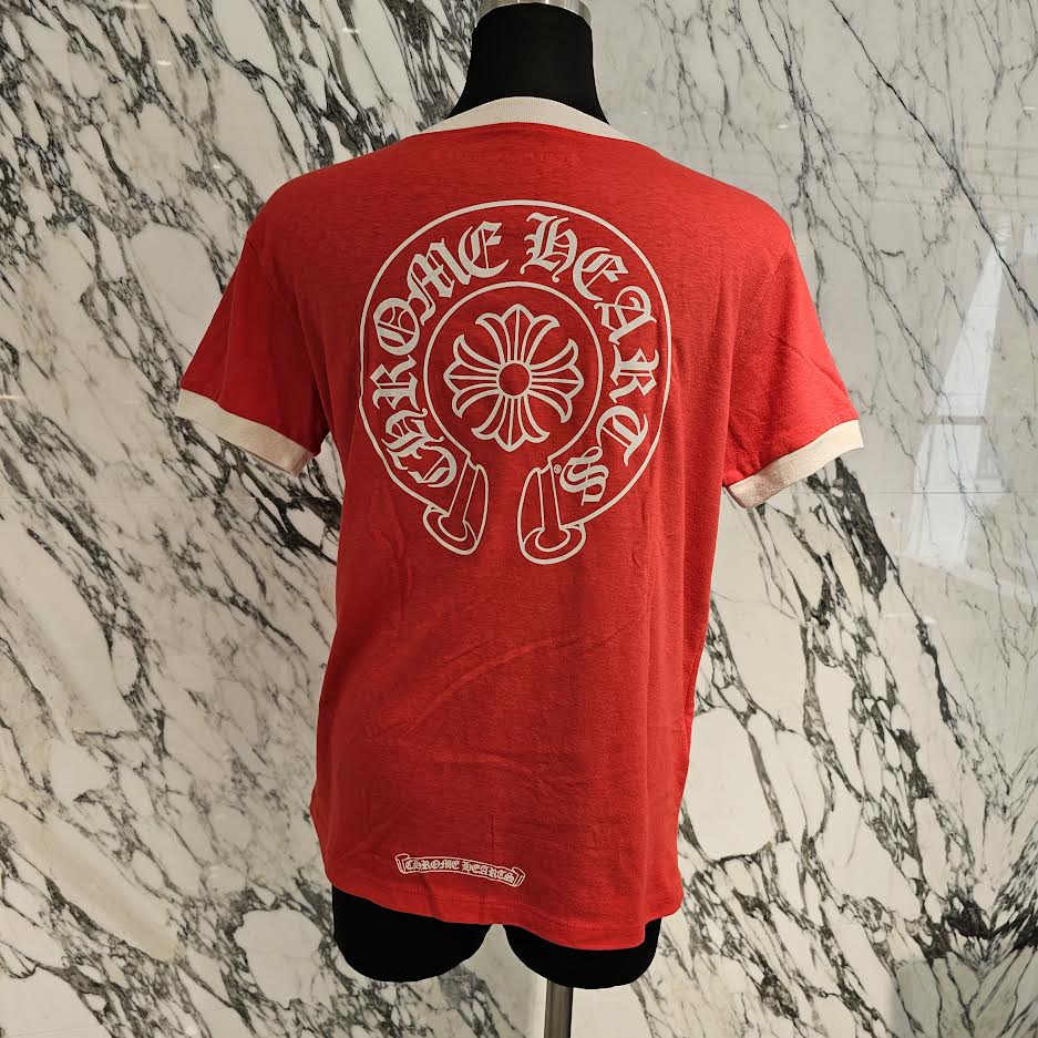 CHROME HEARTS Back Horseshoe Print Ringer Tee Size S クロムハーツ バックホースシュープリント リンガーTシャツ サイズS