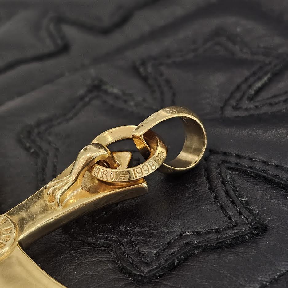 CHROME HEARTS 22K Large Cross With Bail Charm Pendant Top クロムハーツ 22K ラージクロス ウィズ ベイル チャーム ペンダントトップ