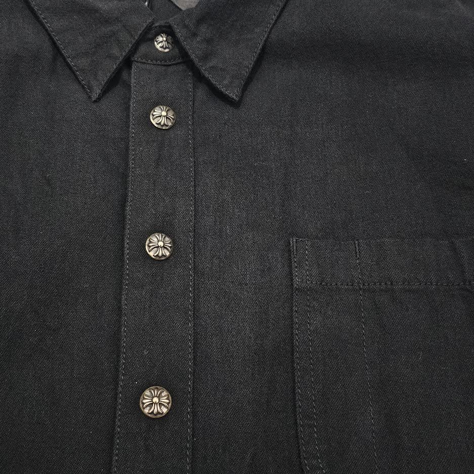 CHROME HEARTS Y NOT LAST BITE COVER ALL DENIM SHIRT Size XL