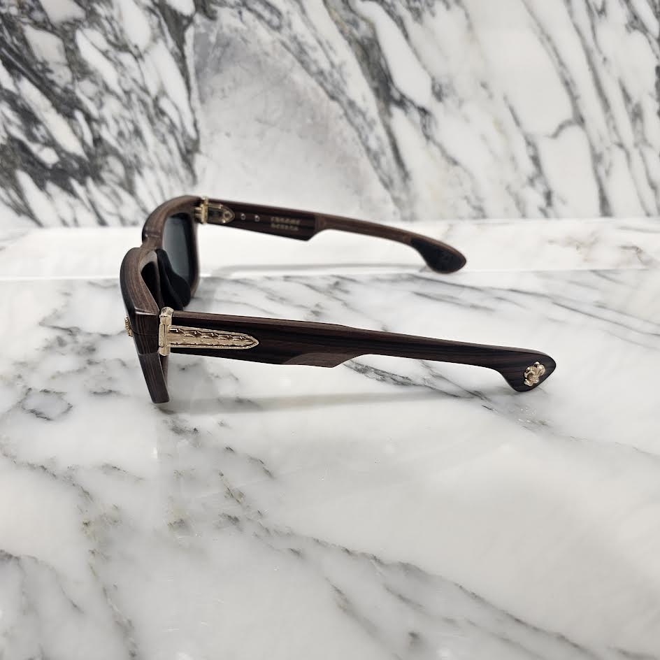 Chrome Hearts LILITH Ebony Wood Sunglasses "BROWN/DARK GREY" WEWE-18KGP Size 56□18-144 クロムハーツ リリス エボニー ウッド サングラス "ブラウン/ダークグレー" サイズ56□18-144