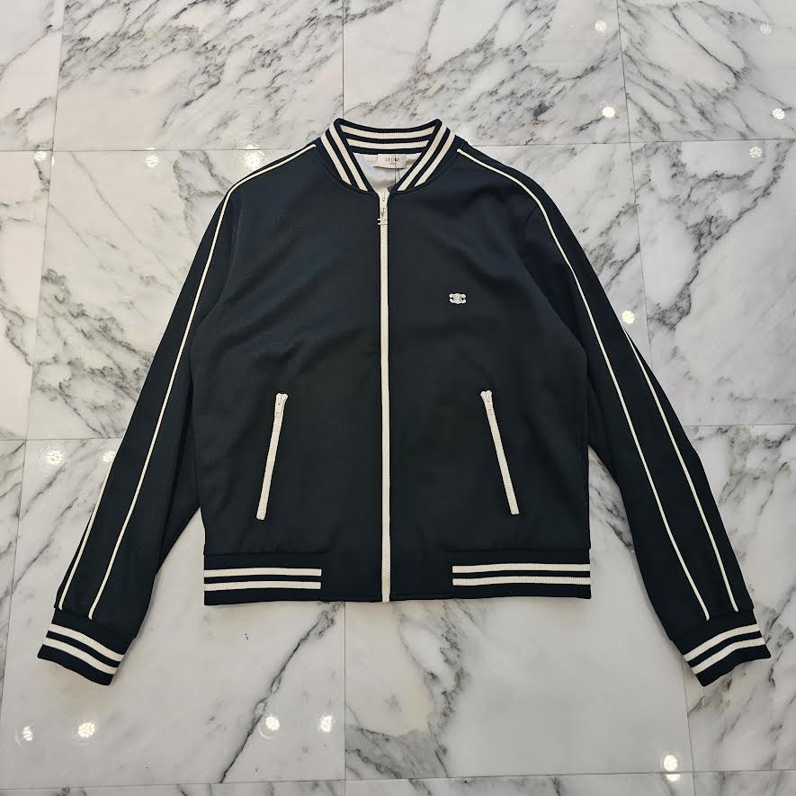 CELINE 2024SS Triomphe Embroidery Jersey Teddy Jacket 2Y83C021W.31GO Size M セリーヌ トリオンフ刺繍 ジャージー テディジャケット サイズM