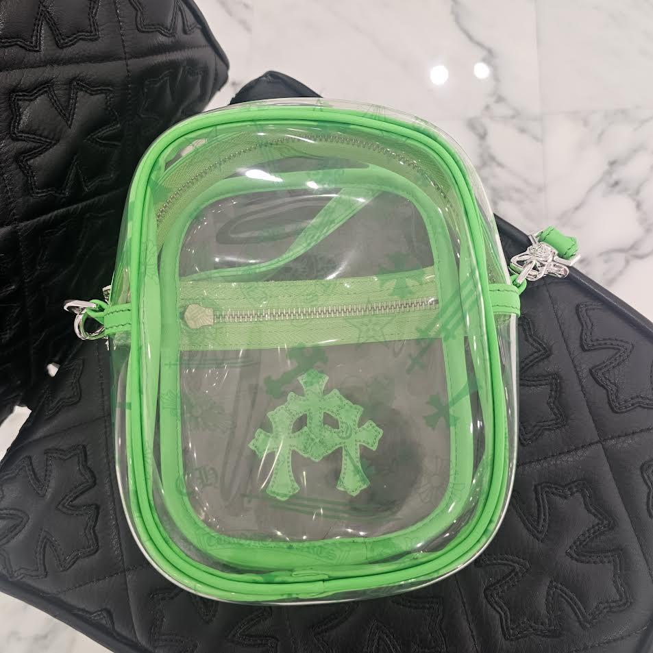 CHROME HEARTS TAKAMINI PVC 3 Cemetery Cross Patch Leather Shoulder Bag クロムハーツ タカミニ PVC 3セメタリークロスパッチ レザーショルダーバッグ