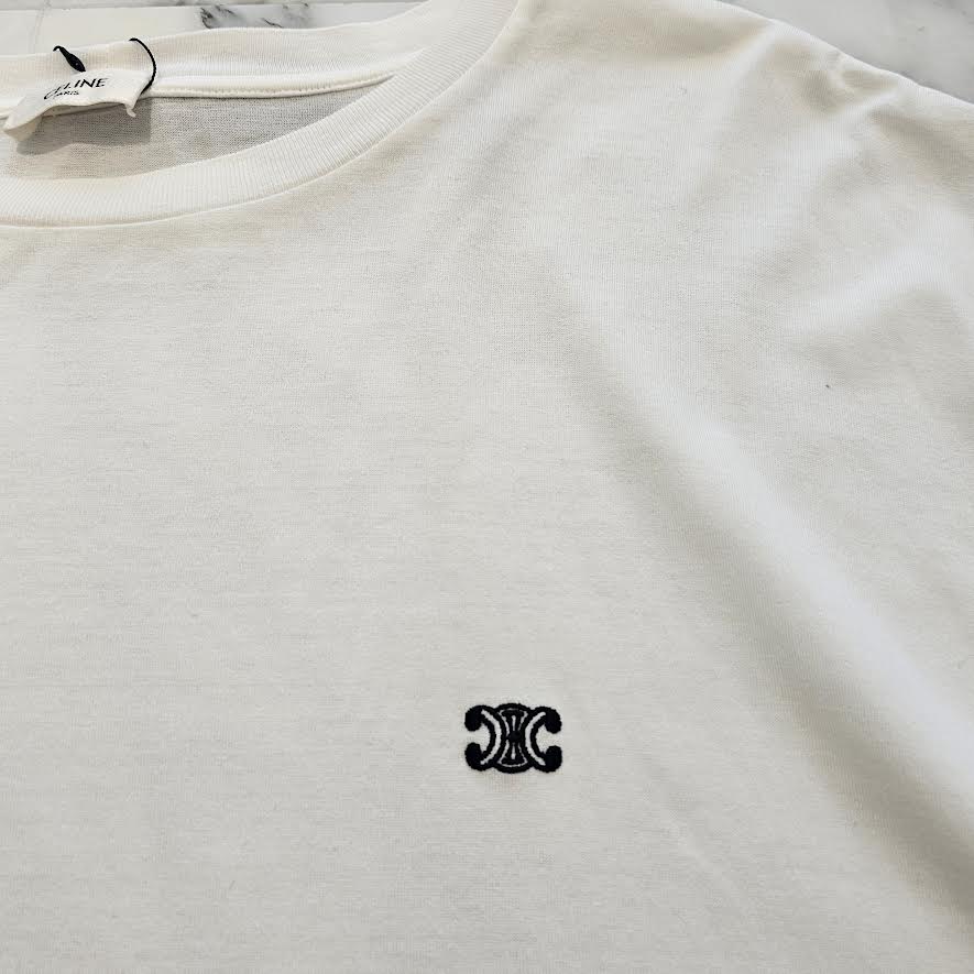 CELINE 2023SS Triomphe Embroidery Loose Fit Tee 2X04I1671Q.01OB Size L セリーヌ トリオンフ刺繍 ルーズフィット Tシャツ サイズL
