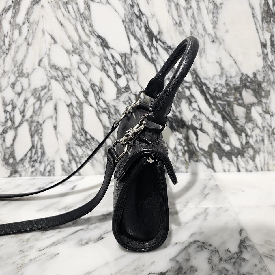 CHROME HEARTS DOG ADAMS BS FLARE Leather Shoulder Hand Bag クロムハーツ ドッグアダムズ BSフレア レザー ショルダー ハンドバッグ