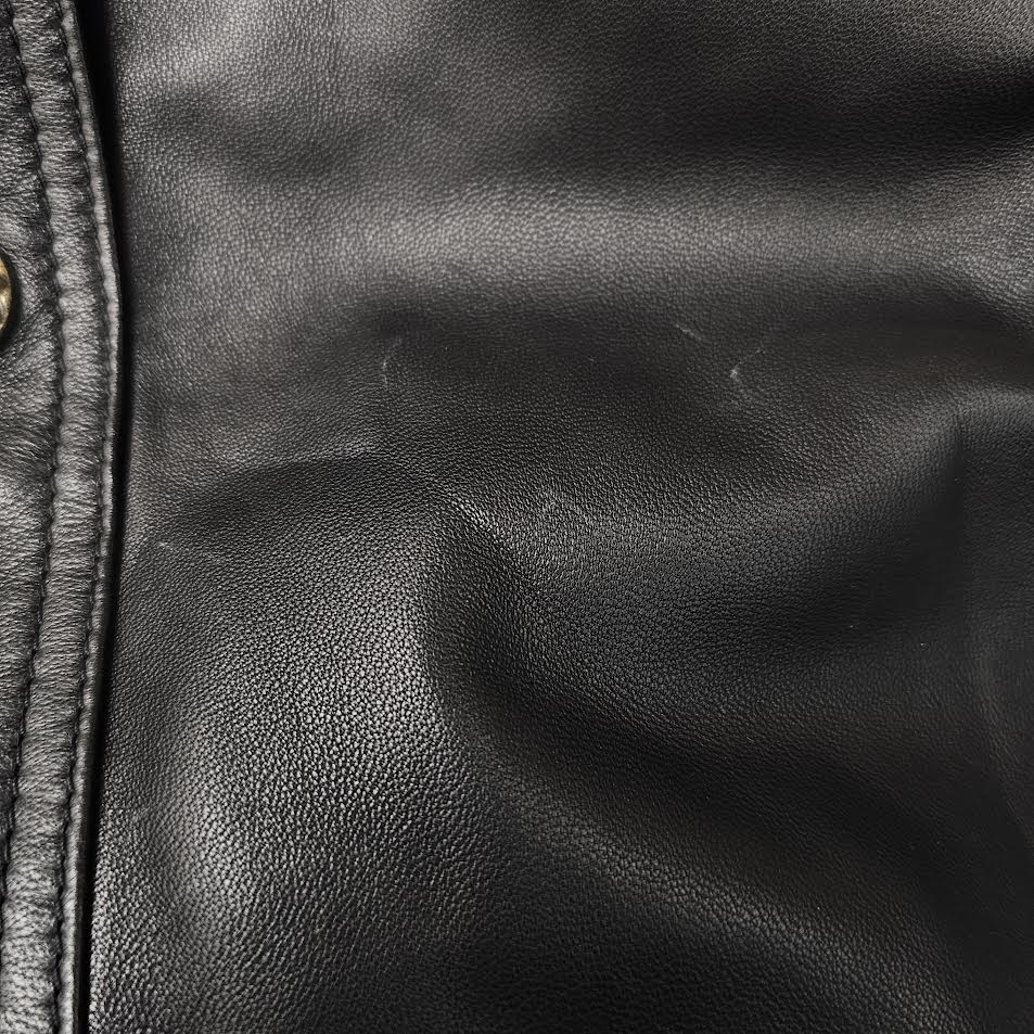 CHROME HEARTS CH Plus Cross Ball Button Sheep Skin Soft Leather Shirt Jacket Size XS クロムハーツ CHプラス クロスボールボタン シープスキン ソフトレザー シャツジャケット サイズXS