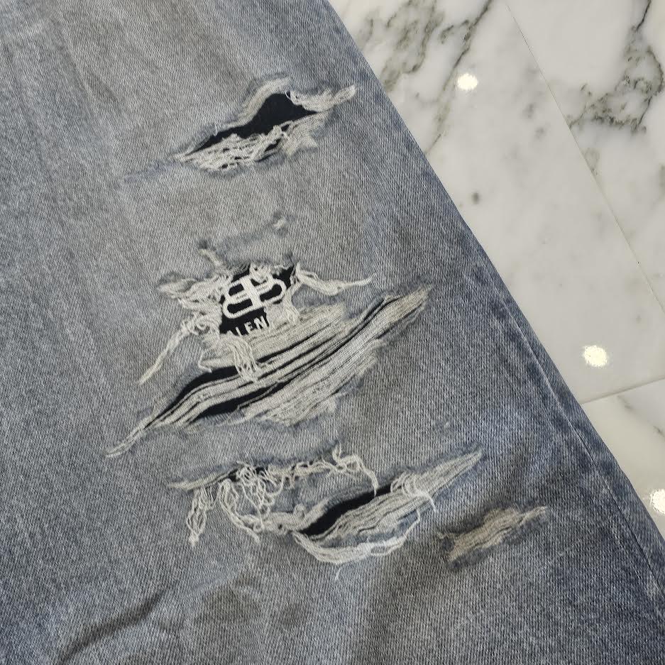 BALENCIAGA 2021AW Trompe L Oeil Jeans Wide Sweat Pants 675336 TLV86 Size M バレンシアガ トロンプルイユ ジーンズ転写 ワイドスウェットパンツ サイズM