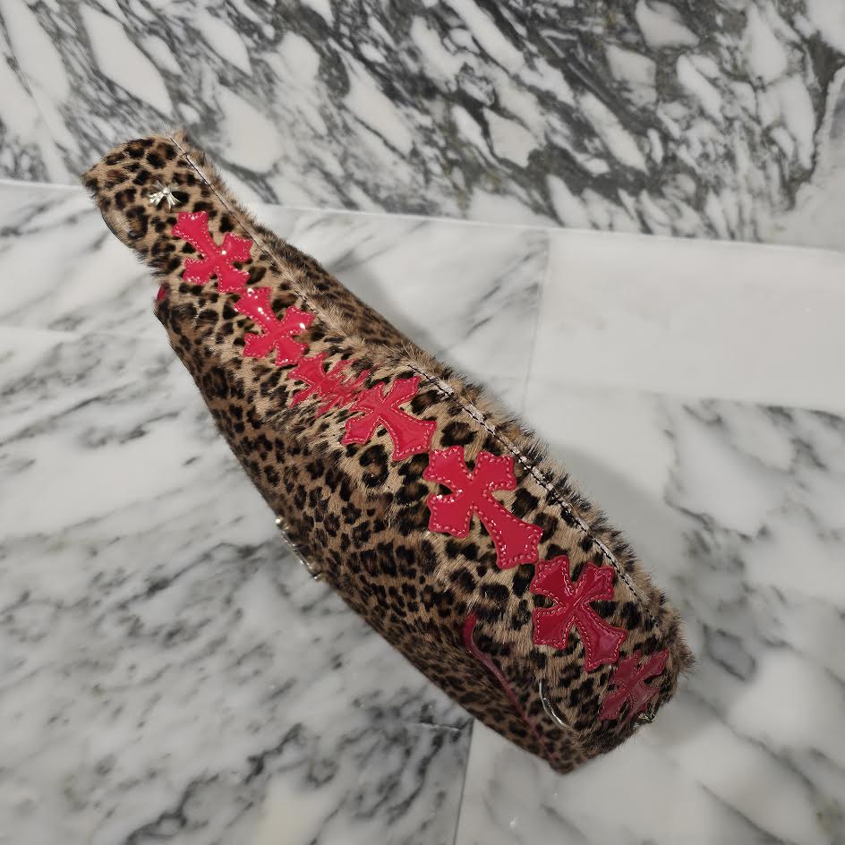 CHROME HEARTS CHICKEN NUGGET Leopard Harako Small Leather Shoulder Bag クロムハーツ チキンナゲット レオパード ハラコ スモール レザー ショルダーバッグ