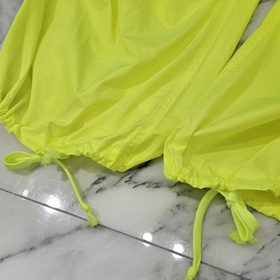 CHROME HEARTS Neon Yellow Dagger Zip Side Glitter Line Nylon Biker Long Pants Size ONE SIZE（66-100）クロムハーツ ネオンイエロー ダガージップ サイドグリッターライン ナイロン バイカー ロングパンツ サイズONE SIZE（66-100）