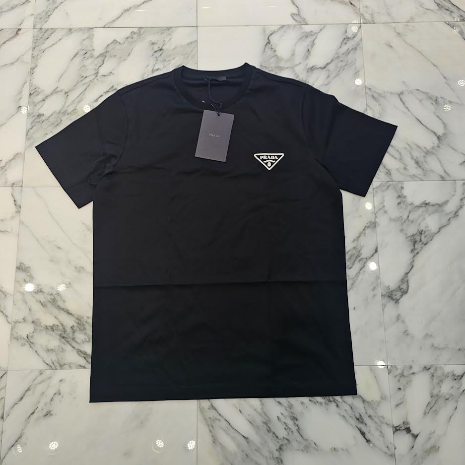 PRADA 2025SS Triangle Logo Print Cotton Tee UJN656 R232 13MQ Size XXL プラダ トライアングルロゴ プリント コットン Tシャツ サイズXXL